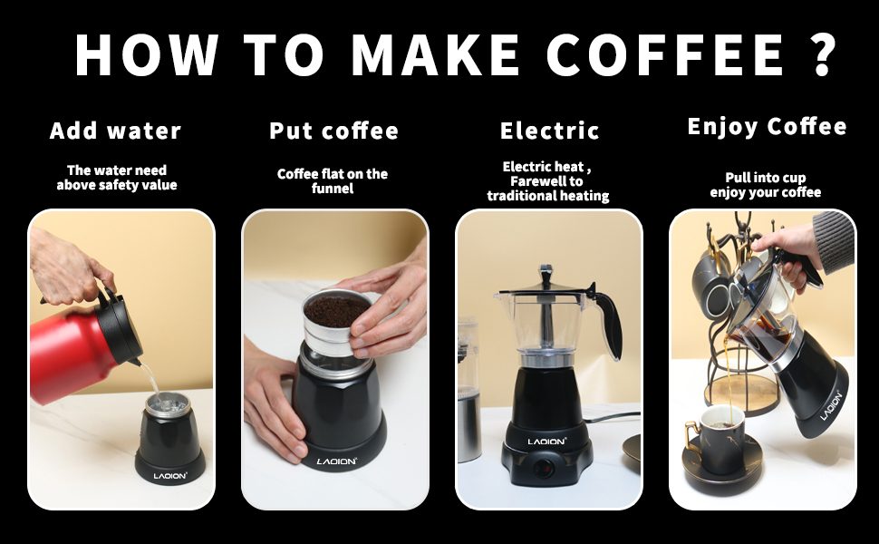 LAOION Cafeteras Electricas Espresso Cuban Coffee Maker 6