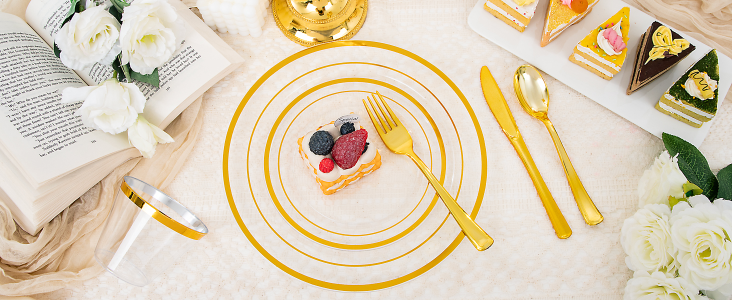 Clear Gold Dinnerware