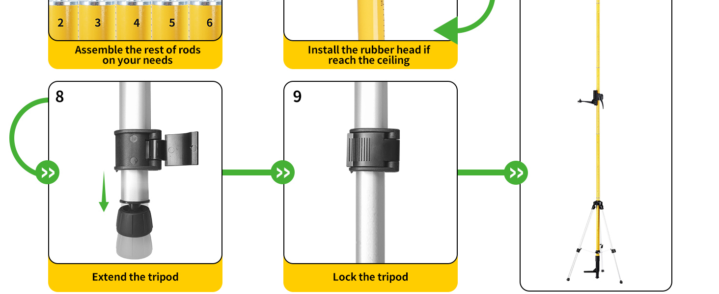 laser level pole with tripod