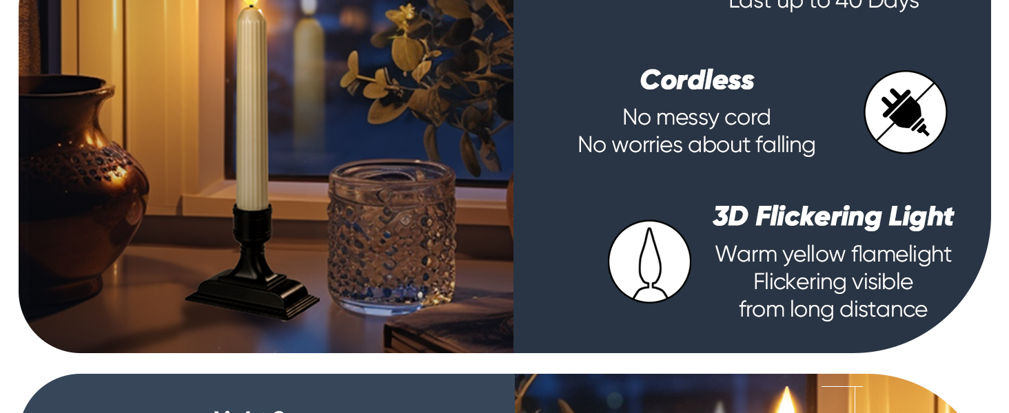 lifelike candlelights in led window candles