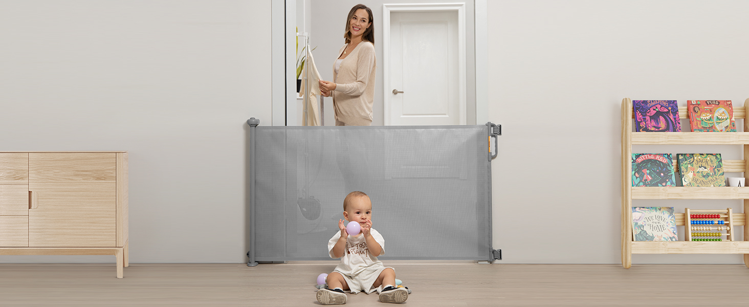 Retractable Baby Gate, Momcozy Mesh Baby Gate or Mesh Dog