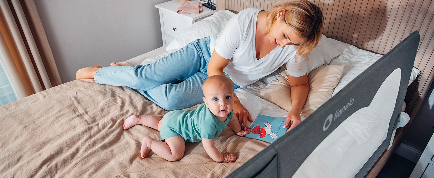 lionelo HANNA Bed Rail Guard 150L x 66H cm Extra-Tall