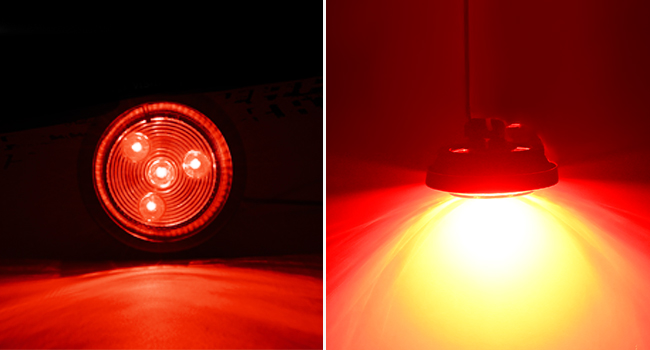 2inch red round side marker light clearance lights