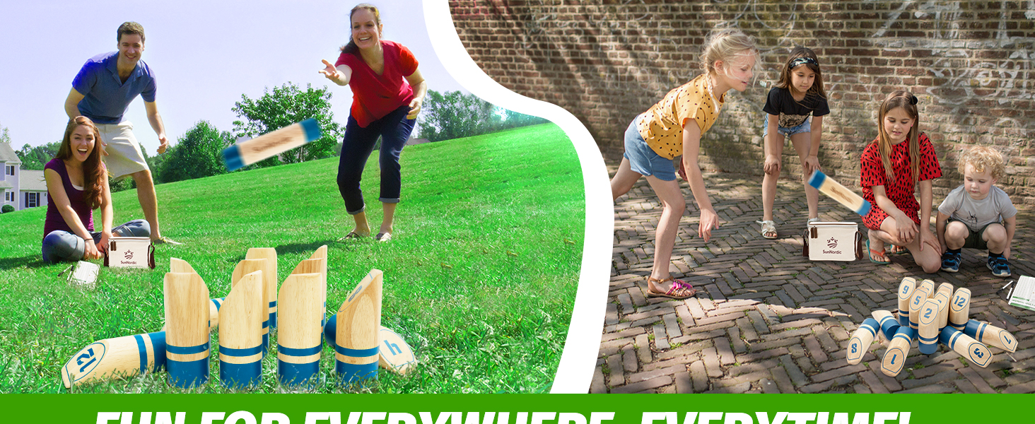 SunNordic Wooden Throwing Game Set, Numbered Block Toss