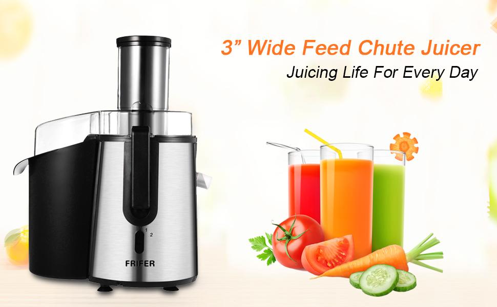 Juicer Frifer Juice Extractor Wide 3” Feed Chute Juicer Machine for Whole Fruit