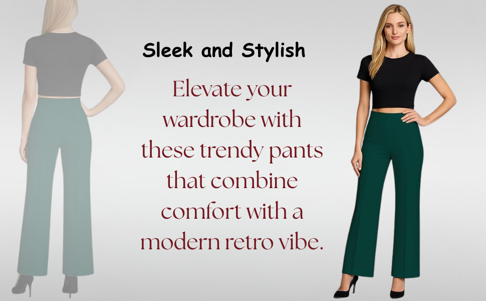 Women's High Waisted Bell Bottom Pant | retro wide leg trousers