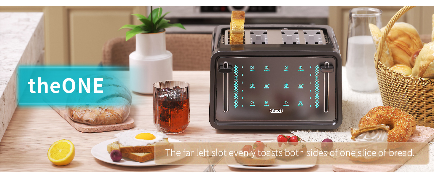 Gevi Toaster 4 Slice,Led Display Touchscreen Bagel Toaster