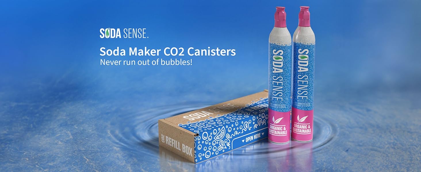 Soda Sense 60L Easy Connect CO2 Canister Refill, Compatible