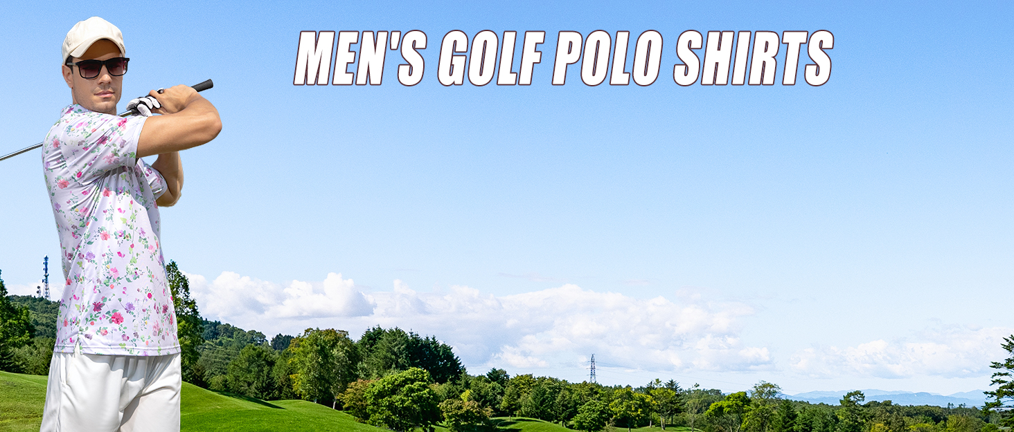 Mens Golf Shirts Short Sleeve Dry Fit Polo Shirt Casual Golf Shirt Moisture Wicking Polo Jersey