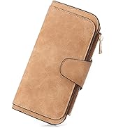CLUCI Women Wallet Leather RFID Blocking Designer Trifold Card Holder Ladies Clutch with ID Window