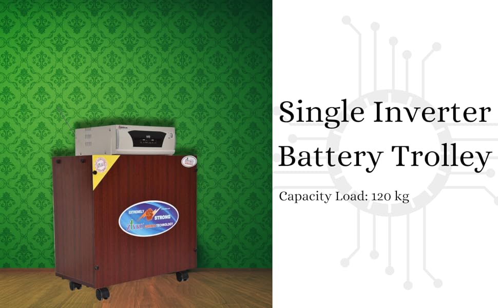 ZIYKO Wooden Battery Trolley with Battery Tray Inverter Battery