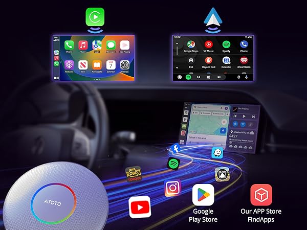 Amazon.com: CB6 CarPlay AI Box & Android AI Box, Wireless