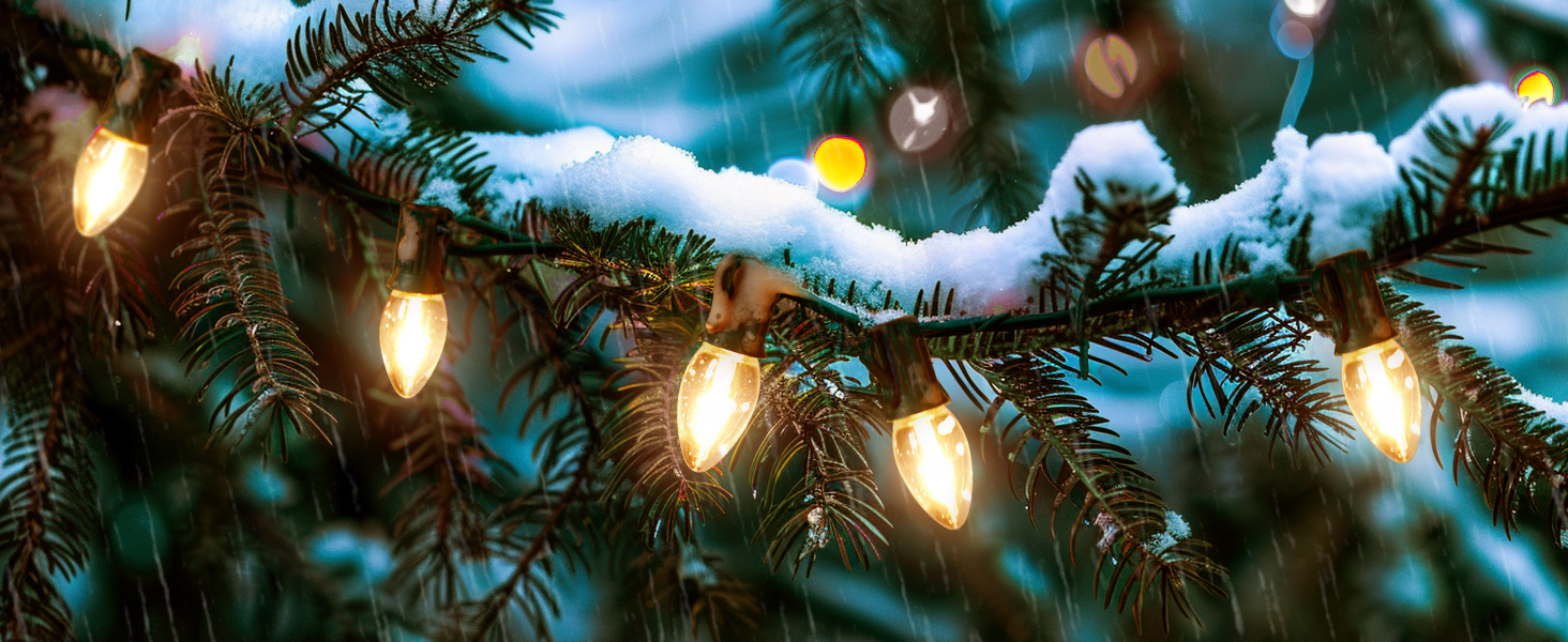 C7 Clear LED Christmas String Lights Outdoor