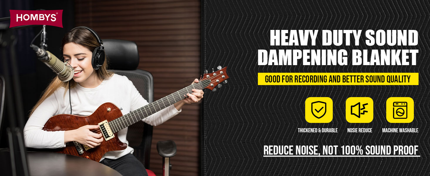 Hombys Large Sound Dampening Blanket for Recording Studio Use
| Hombys 80" x 72" Sound Absorbing Panel for Basements B78ee0c1 0107 4374 9de1 7899e39f609d. CR0,0,1464,600 PT0 SX1464 V1