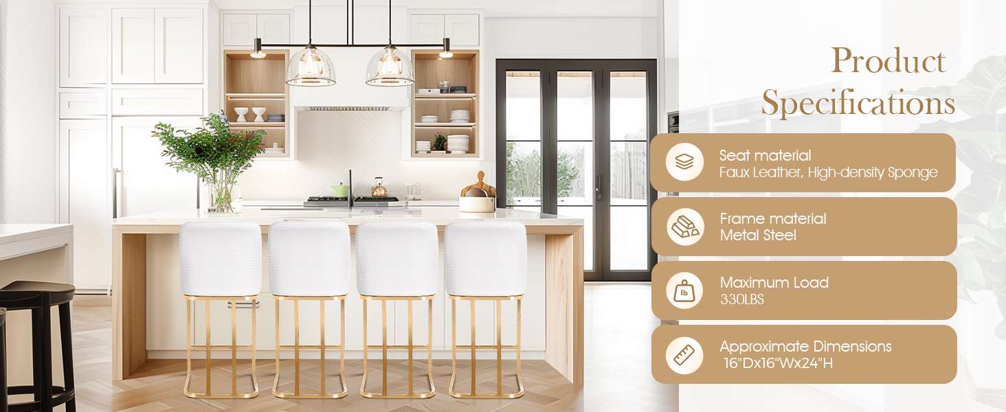 Sophia & William Bar Stools Set of 3, Counter Height Bar