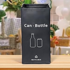 Black color recycling waste bin bags for separating reusable paper,can,bottle,plastic Bomei Pack