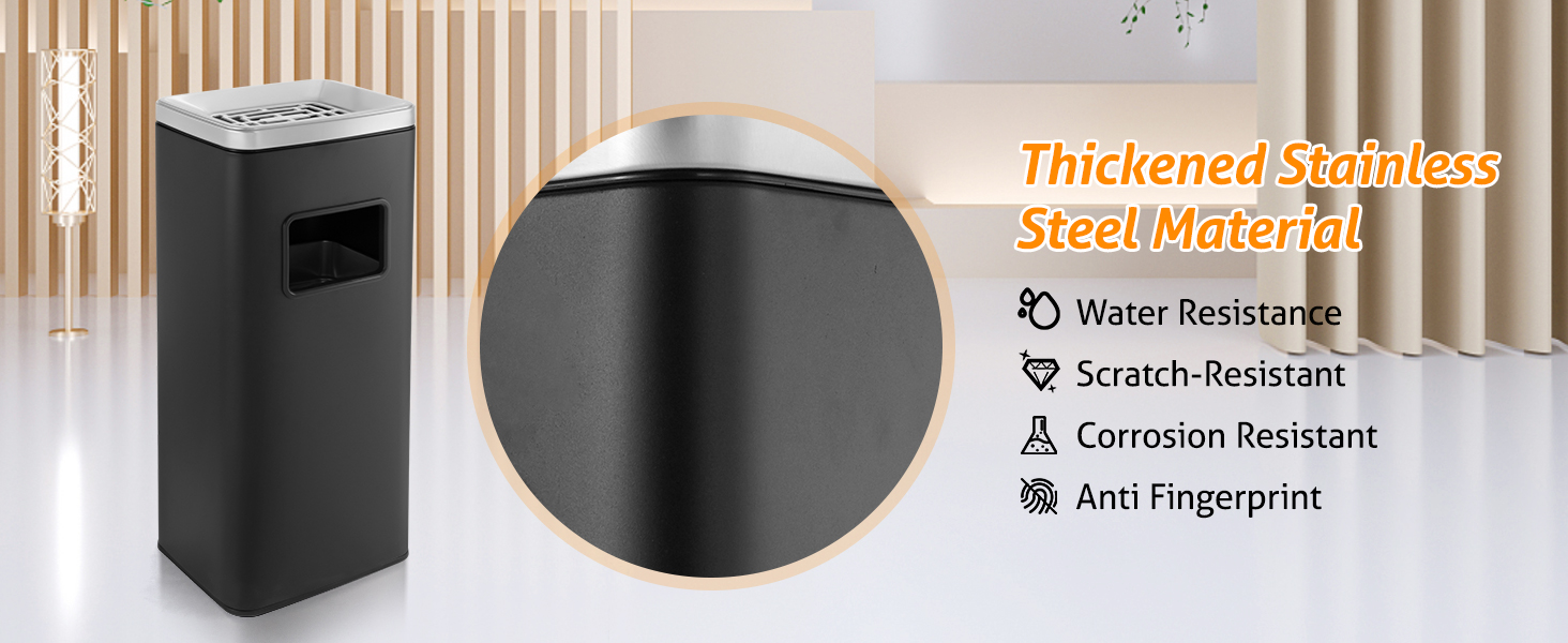 WICHEMI Stainless Steel Trash Can Outdoor Indoor