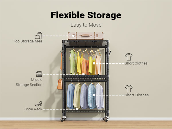 Amazon.com: VIPEK R2 Medium Rolling Clothes Rack Heavy Duty