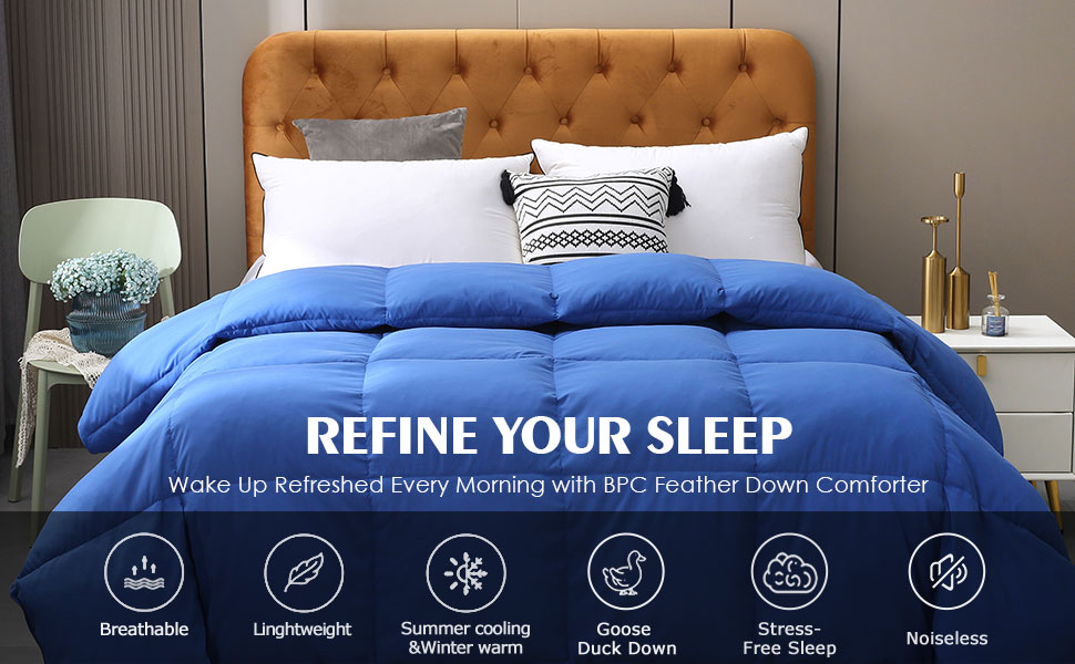 BPC Queen Size Down Comforter Goose Duck Down and Feather