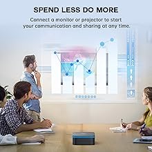 Spend Less Do More. Connect a monitor or projector to start your communication and sharing.