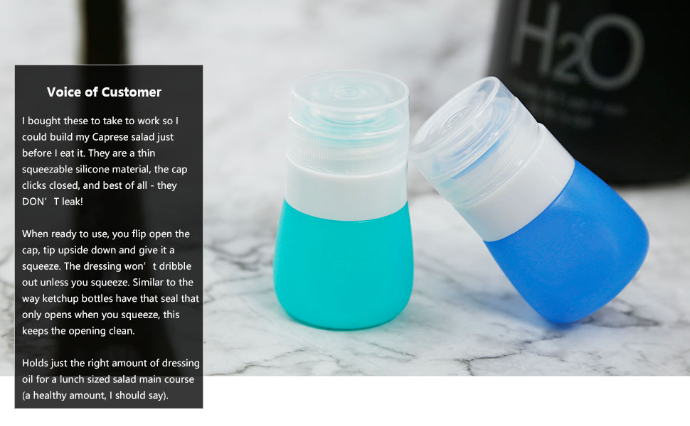 Timiuu Squeeze Salad Dressing Bottles with Cleaning Brush