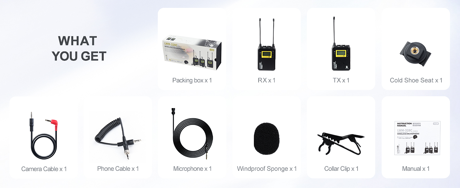 LENSGO Wireless Microphone System, LWM328C 99Channel UHF Professional