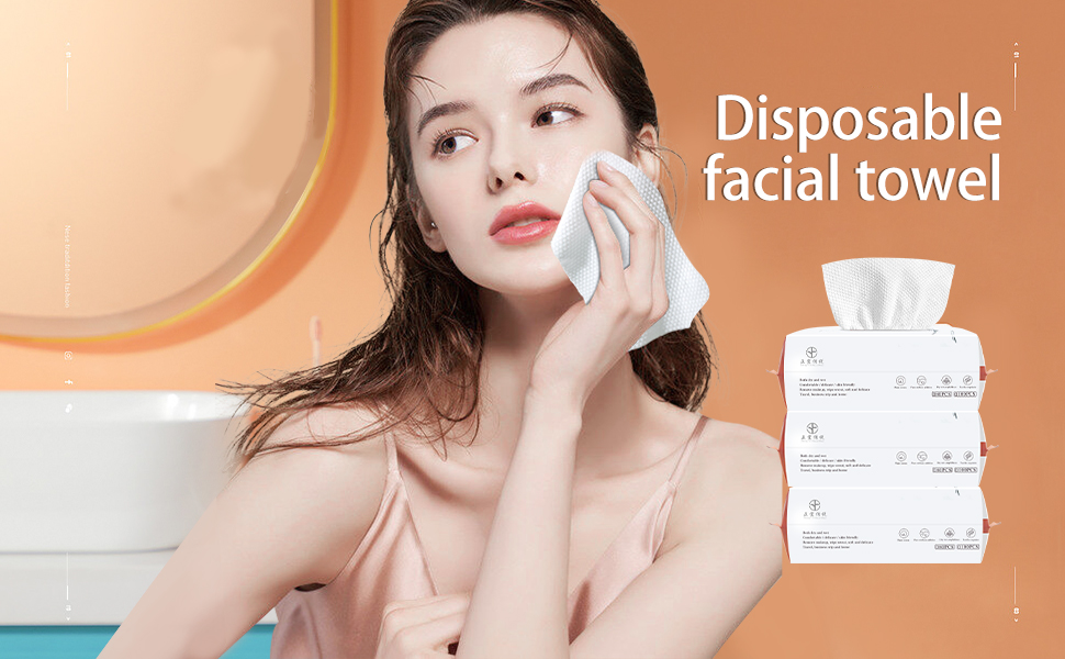 6 Pack Disposable Face Towel,Nonwoven Fabric Facial Wipes