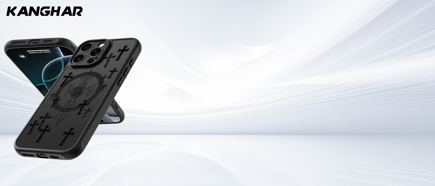 Black translucent matte magnetic case for iphone case Cross Christian Jesus design