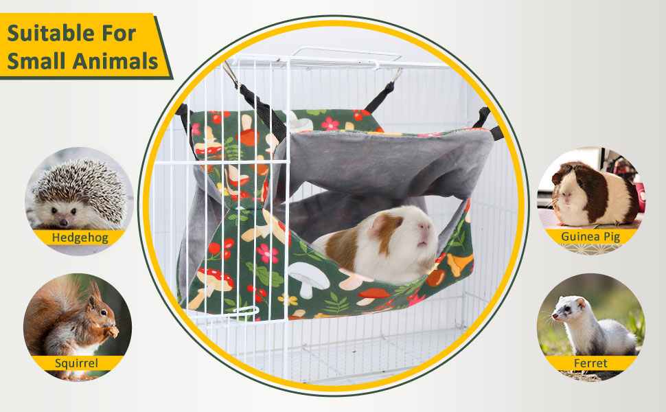 Mogoko Guinea Pig Hammock, 4 Pack Small Pets Hanging Hammock Set for Ferret Hedgehog Squirrel Hideout Cage Accessories 12 Mogoko Guinea Pig Hammock, 4 Pack set