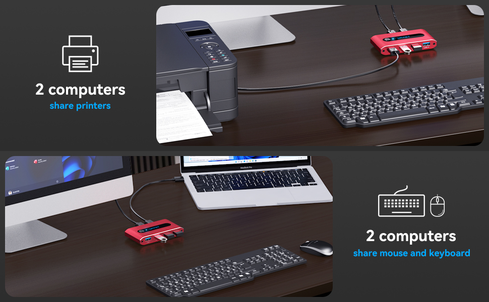 USB 3.0 Switch selector 4 Port USB switcher 2 Computers Sharing 4 USB ...