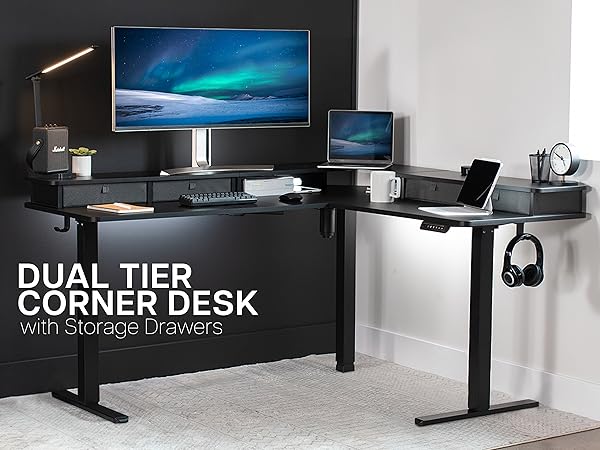 ORBAN WIDE BIB 3LAYER ブラック Amazon.com: VIVO Electric 2-Tier Corner L-Shaped 63 x 55