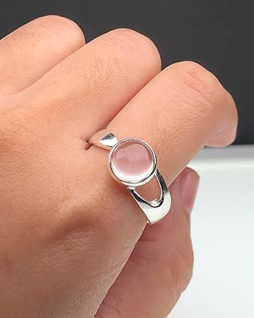  White Clear Quartz Ring 