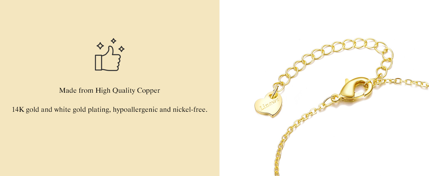 Linawe Cross Charm Pendant Chain Necklace for Women Trendy