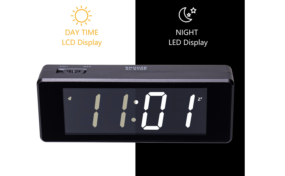 Timegyro Travel Alarm Clock Battery Operated, Small Desk