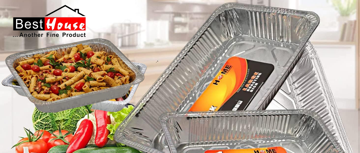 BH | 10 Pcs of X Large Aluminium Foil Baking Trays | Reusable