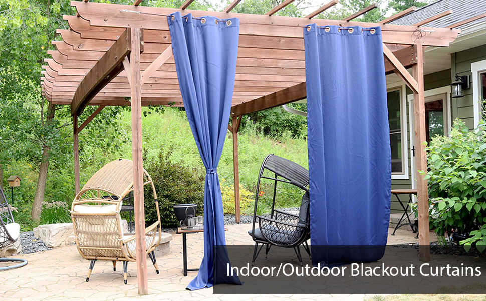 Sunnydaze 51.5 x 120Inch Indoor/Outdoor Blackout Curtains