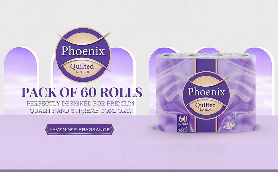 60 Phoenix Soft Lavender Fragranced Luxury Toilet Rolls Bulk Buy