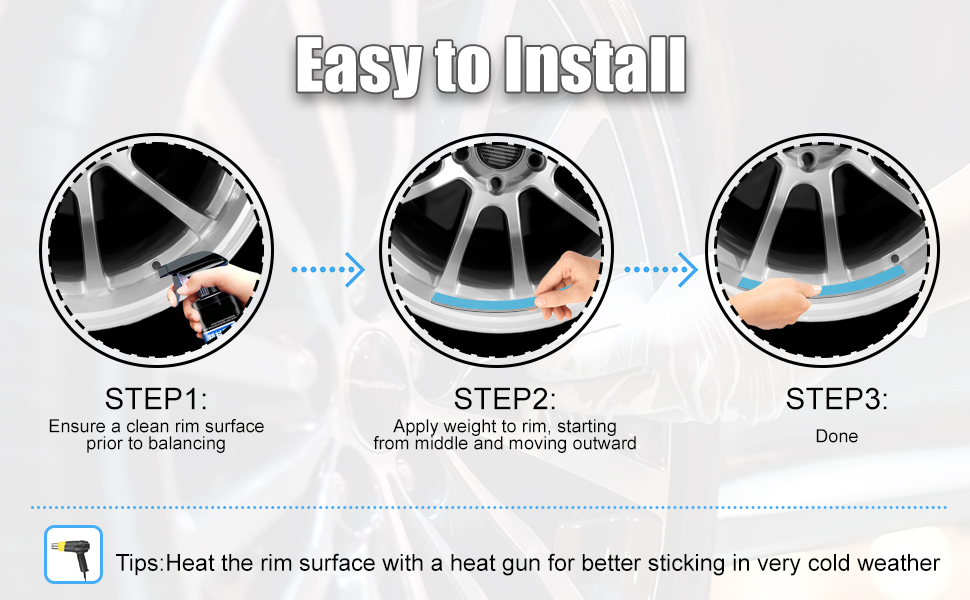 EASYBERG 1oz. Stick on Wheel Weights, Tire Balancing Wheel