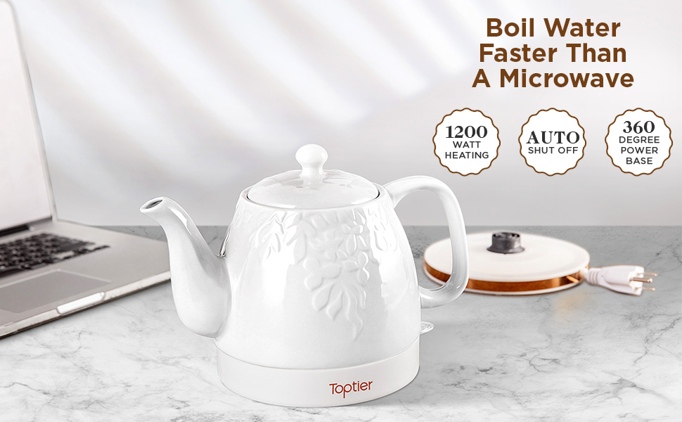 electric ceramic tea kettle teakettle teapot porcelain tea pot top tier