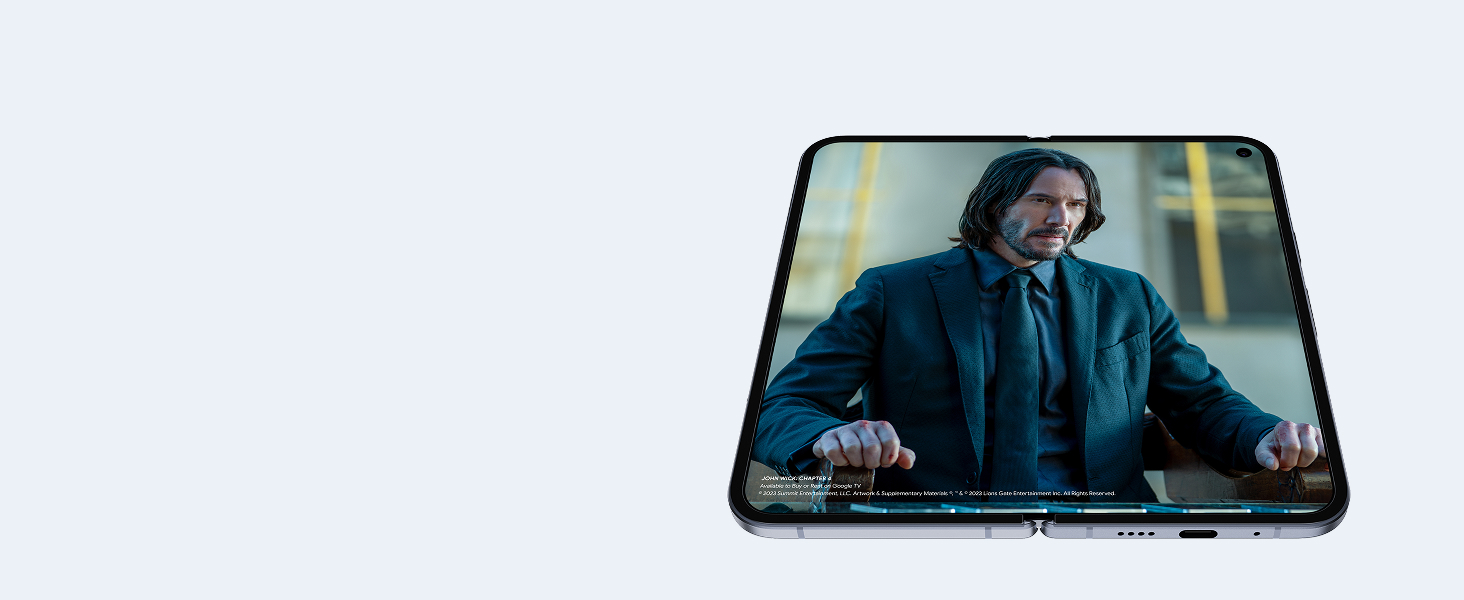 A surprisingly large screen, made so thin.