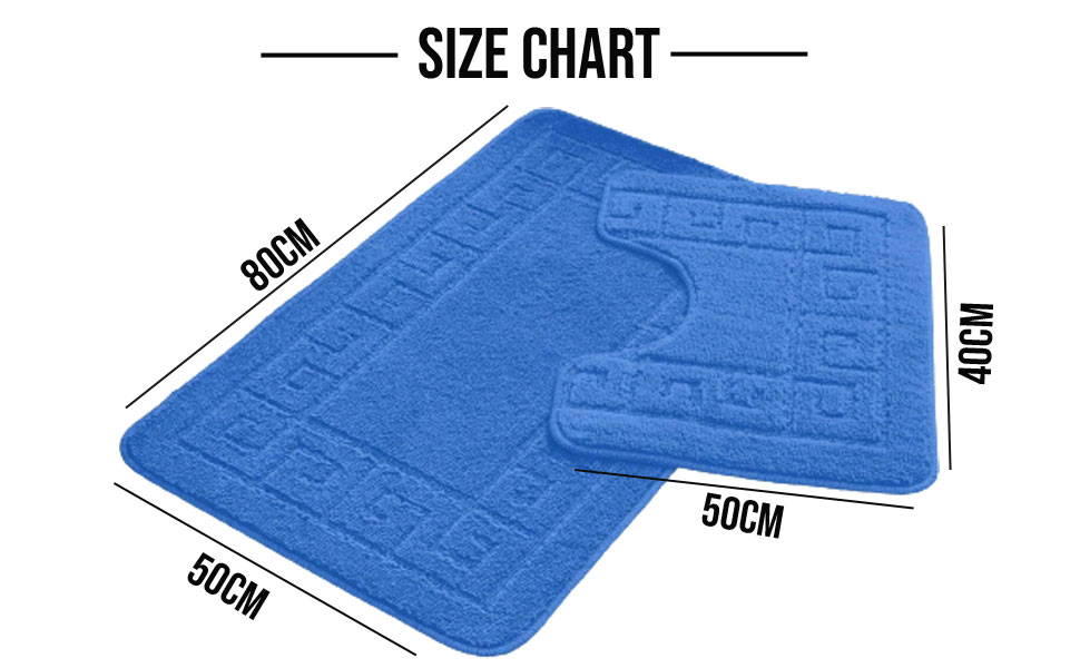 FAIRWAYUK Bathroom Mats Sets 2 Pieces, Ultra Plush Greek Pattern Bath