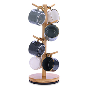 360 degree 8 hooks mug holder