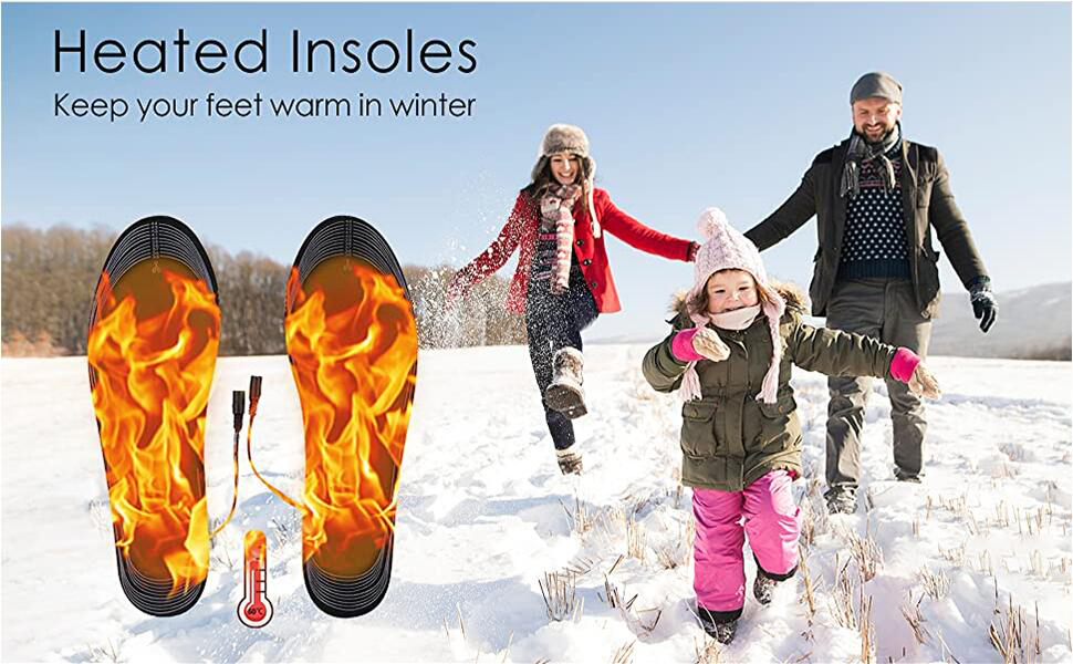 Heated Shoe Insoles, USB Rechargeable Heated Shoe Warmer Electric Heated Shoes