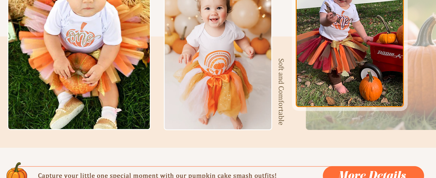 Fall Pumpkin First Birthday Outfit Girls
