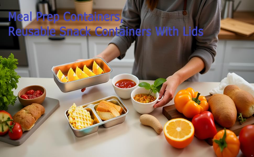 Meal Prep Containers, Reusable Snack Containers With Lids