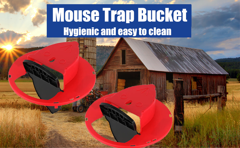 2 Pack Mouse Trap Bucket,5 Gallon Bucket Compatible Mouse Traps Indoor for Home