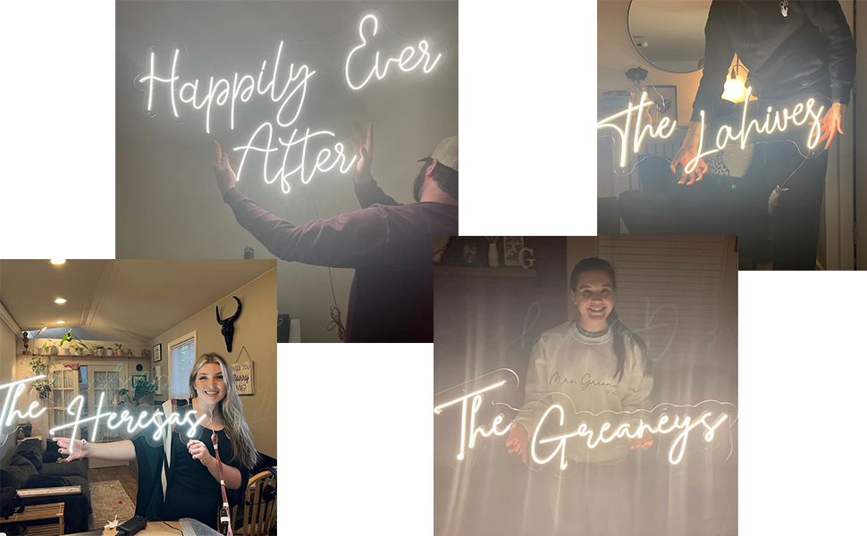 Custom Neon Signs for Bedroom, Wedding Party, Personalized Dimmable Neon Sign for Wall