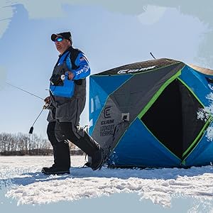 ice fishing tent shelter person pop camping auger insulated