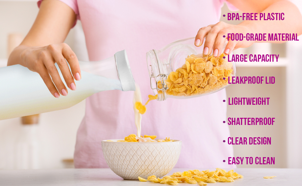 plastic water carafe pitcher lids juice container drinks fridge mimosa bar supplies milk dispenser