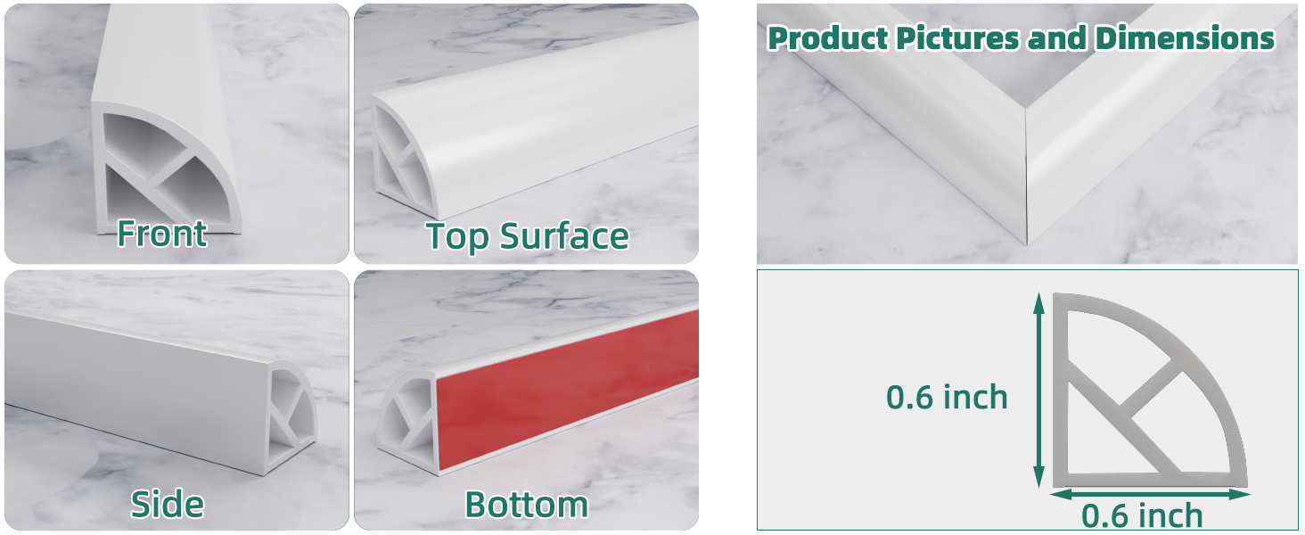 New Collapsible Shower Threshold Water Dam, Self Adhesive Silicone